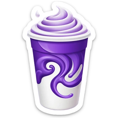 purple liquid inside styrofoam cup sticker