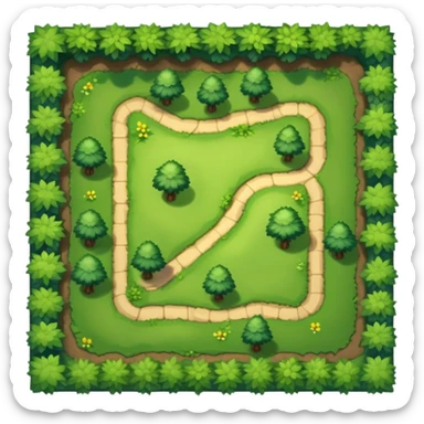RPG forest terrain tile top-down view sticker