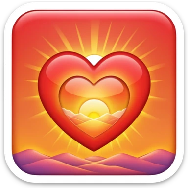 Heart with a sunrise inside  sticker
