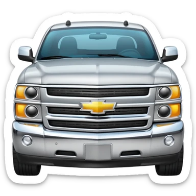 Chevy with a text type styled with headlights sticker