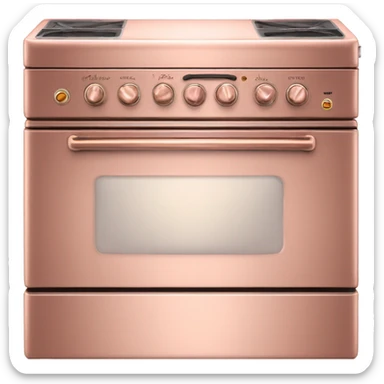 Realistic rose gold Retro vintage oven. sticker