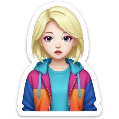  portrait-of-a-monster-k-pop-idol,-wearing-a-stylish-streetwear-outfit-with-layered-colorful-clothing-makeup,- sticker