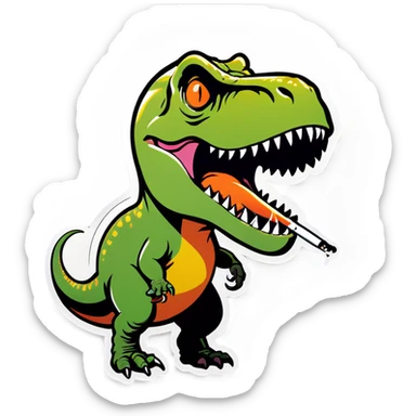 T. rex smoking  sticker
