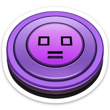 minecraft music disc with purple in the middle sticker