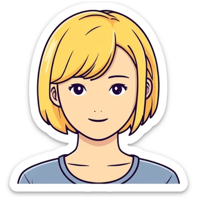 fat blonde person sticker