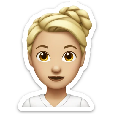 women white with blonde hair tied up in a bun sticker