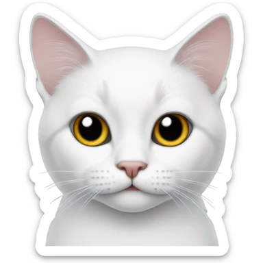 Cat white  sticker