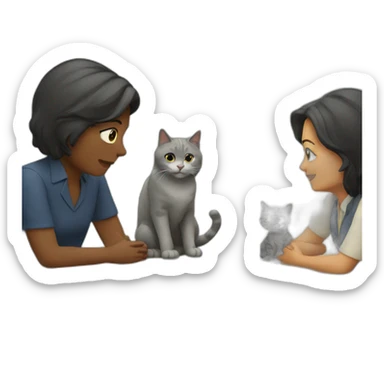 meeting with 4 cats sticker