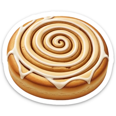 a cinnamon roll single layer cookie with only 2 switls sticker
