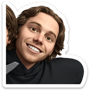 smiling boy with brown hair sticker