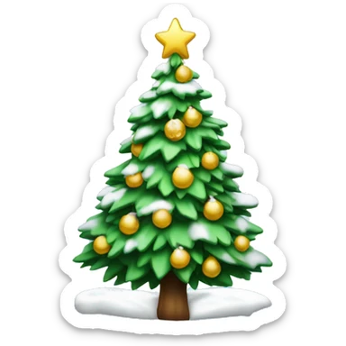 Snowy Christmas tree sticker