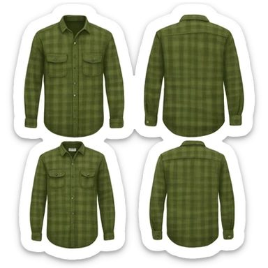 Olive green flannel shirt sticker