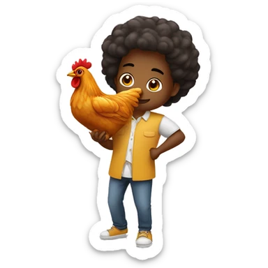 Africain qui mange du poulet frit sticker