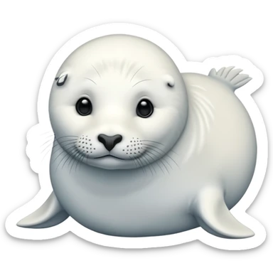 white winter & artic animal (seal with no hair )  sticker