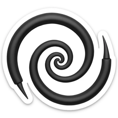Triple arm spiral, black and white, symbol sticker
