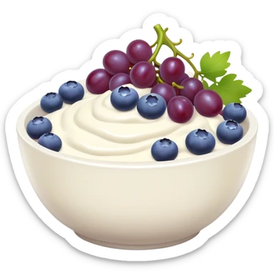 yoghurt bowl with grapes and blueberries sticker