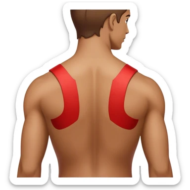 back of regular person with a highlighted Red Latissimus dorsi sticker
