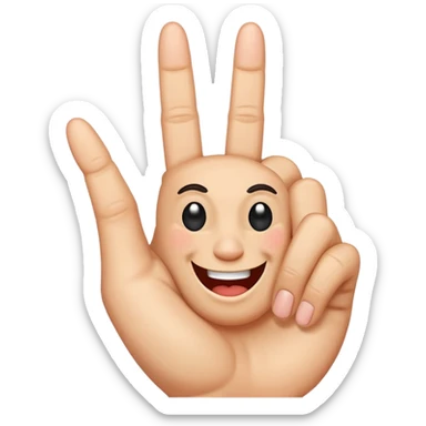 Middle finger with a funny face sticker