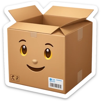 one cardboard box sticker