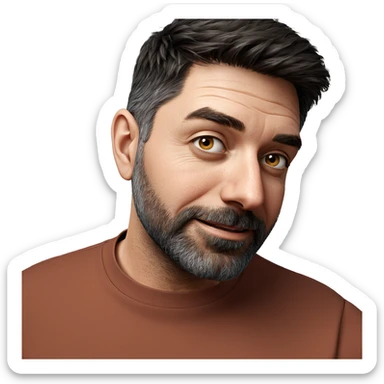 mature male portrait with beard sticker