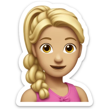 Girl whith blond hair and a pony sticker