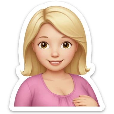 pregnant white woman with blonde hair sticker