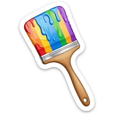 paint brush with raindow paint sticker