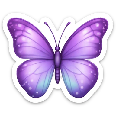 Sparkly glossy Pastel lilac-gradient butterfly sticker