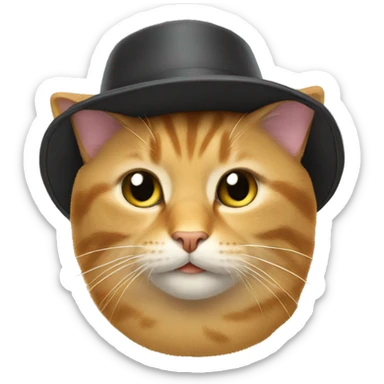 Cat with a hat on sticker