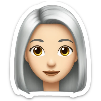 Fille avc les cheveux châtains lisses et arrivant aux épaules uaux yeux verts  sticker