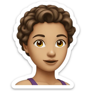 brunette,-hazel-eyed,-with-beautiful-hair, -looks left sticker