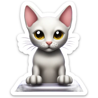 Hairless cat on slot machine sticker