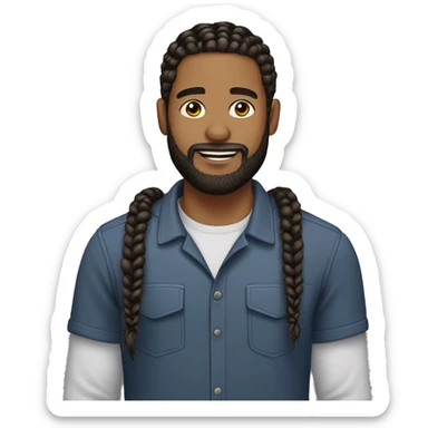 Light skin man beard and braids sticker