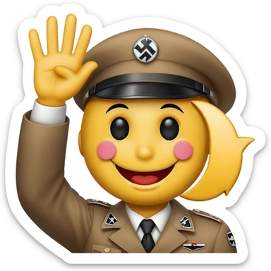 Nazi salute smiley face  sticker