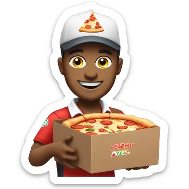 Pizza delivery guy sticker