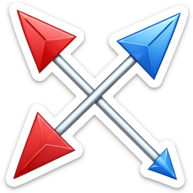 Make me an emoji to my school Holy cross davao college  representing this three colors ❤️💙🤍 make it like an double arrow down. sticker