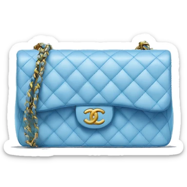 Chanel classic flap bag blue sticker