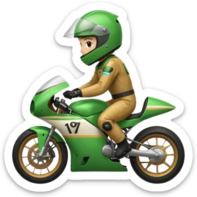 emojis.com green-motorcycle-racer- sticker