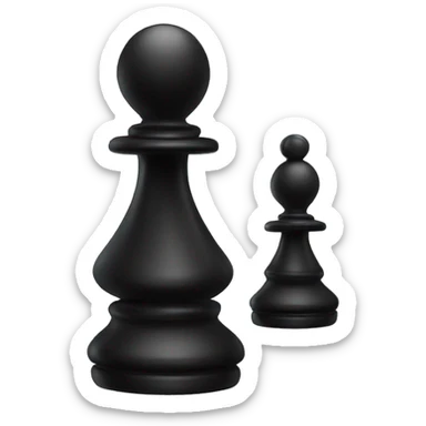  One Black chess pawn, 2 dimensionsal sticker