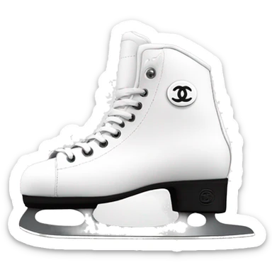 Chanel logo Figure skates white sticker