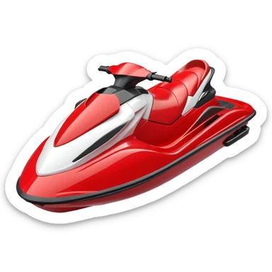 red and white jet ski facing right sticker