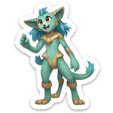 Anthro Sona Fakemon Full Body sticker