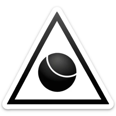 earth alchemical symbol simple inverted triangle horizontal line near top strong lines minimal black and white emoji style sticker