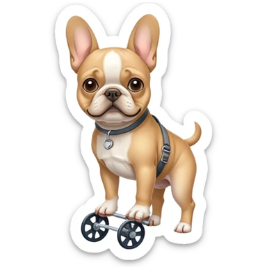 French bulldog in crutches  sticker