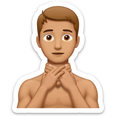 Guy with hands on his neck sticker