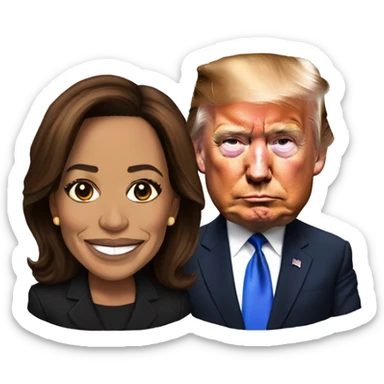 donald trump and kamala harris sticker