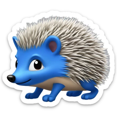 Blue hedgehog sticker