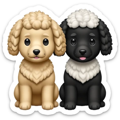 Dos caniches,uno blanco y el otro negro,QUE SEA RAZA CANICHE  sticker