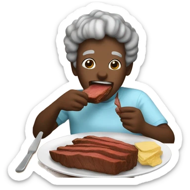 me eating my grandmas brisket that's very good sticker