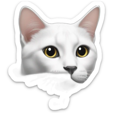 Black and white Cat with black spot near the nose sticker